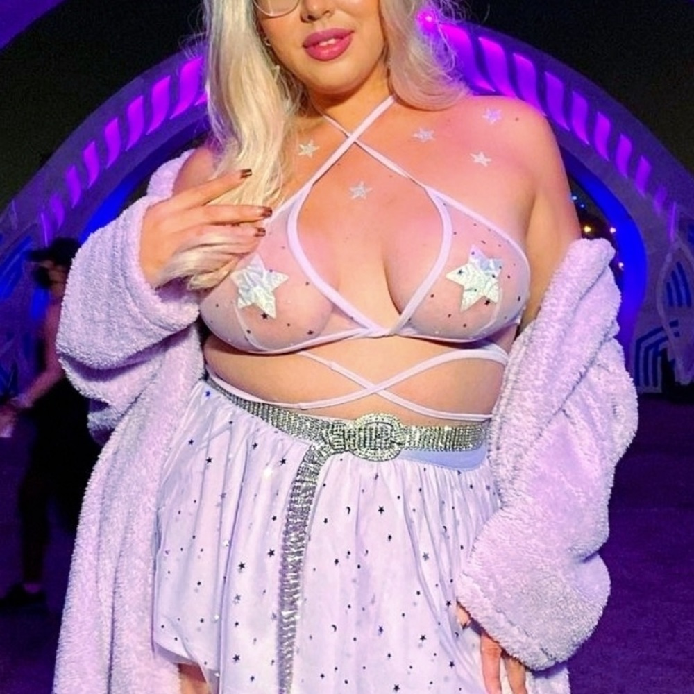 iHeartRaves Mesh Butterfly Wrap Bikini Top - Picture 2 of 2
